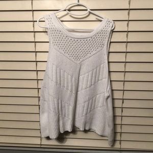 White sweater material tank top